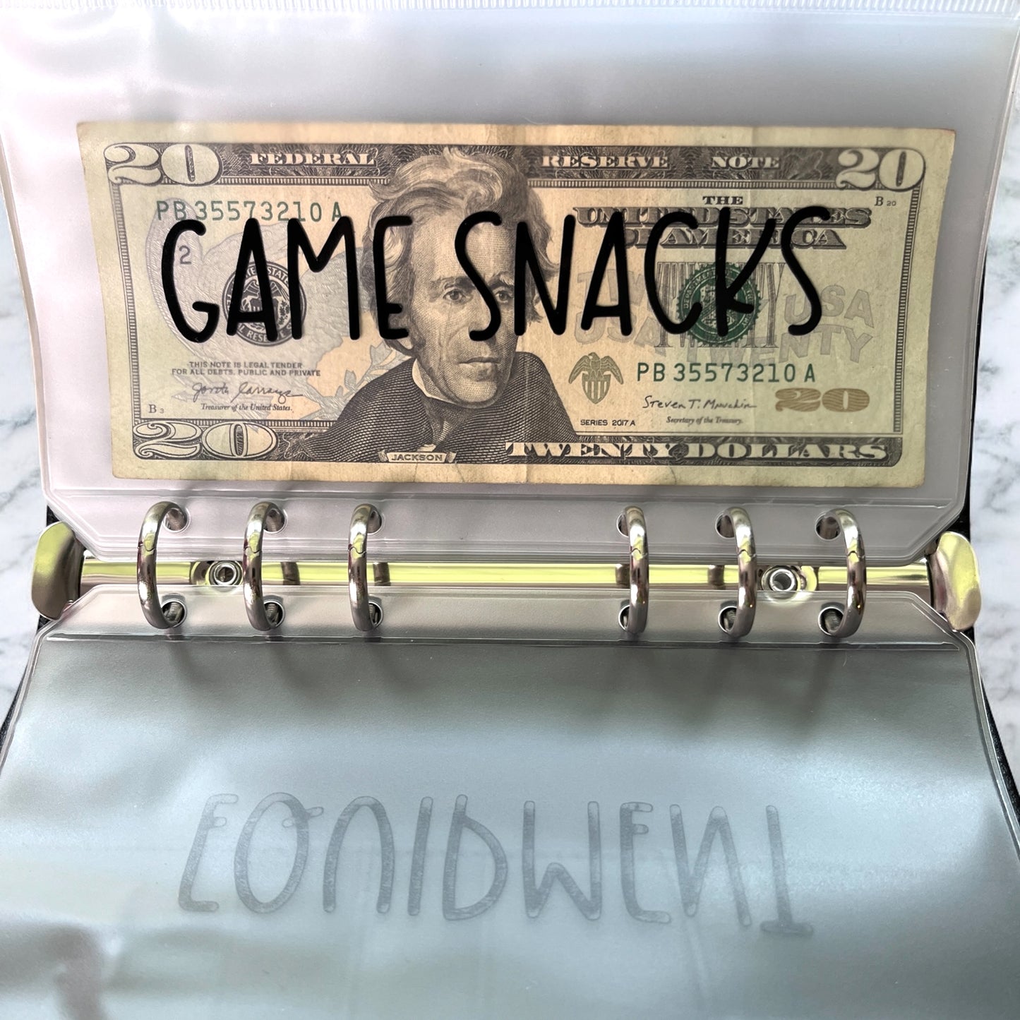 Baseball Bow Cash Binder