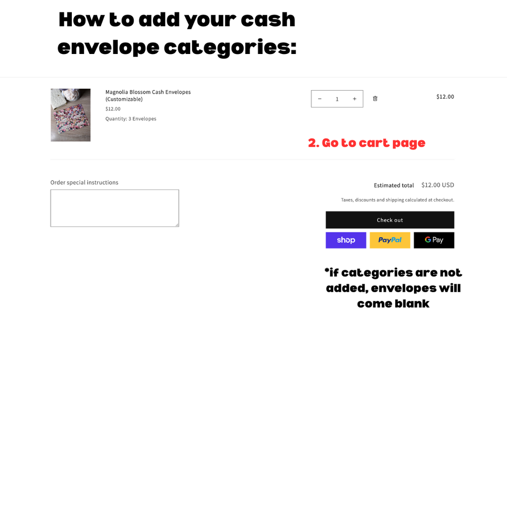 Magnolia Blossom Cash Envelopes (Customizable)