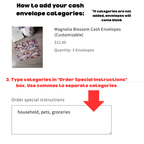 Magnolia Blossom Cash Envelopes (Customizable)