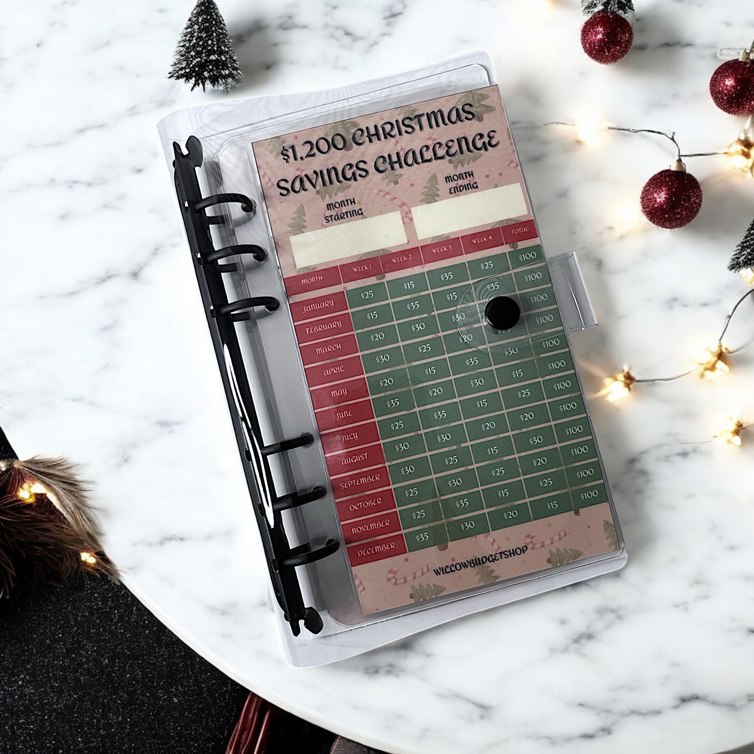 $1200 Christmas Savings Challenge