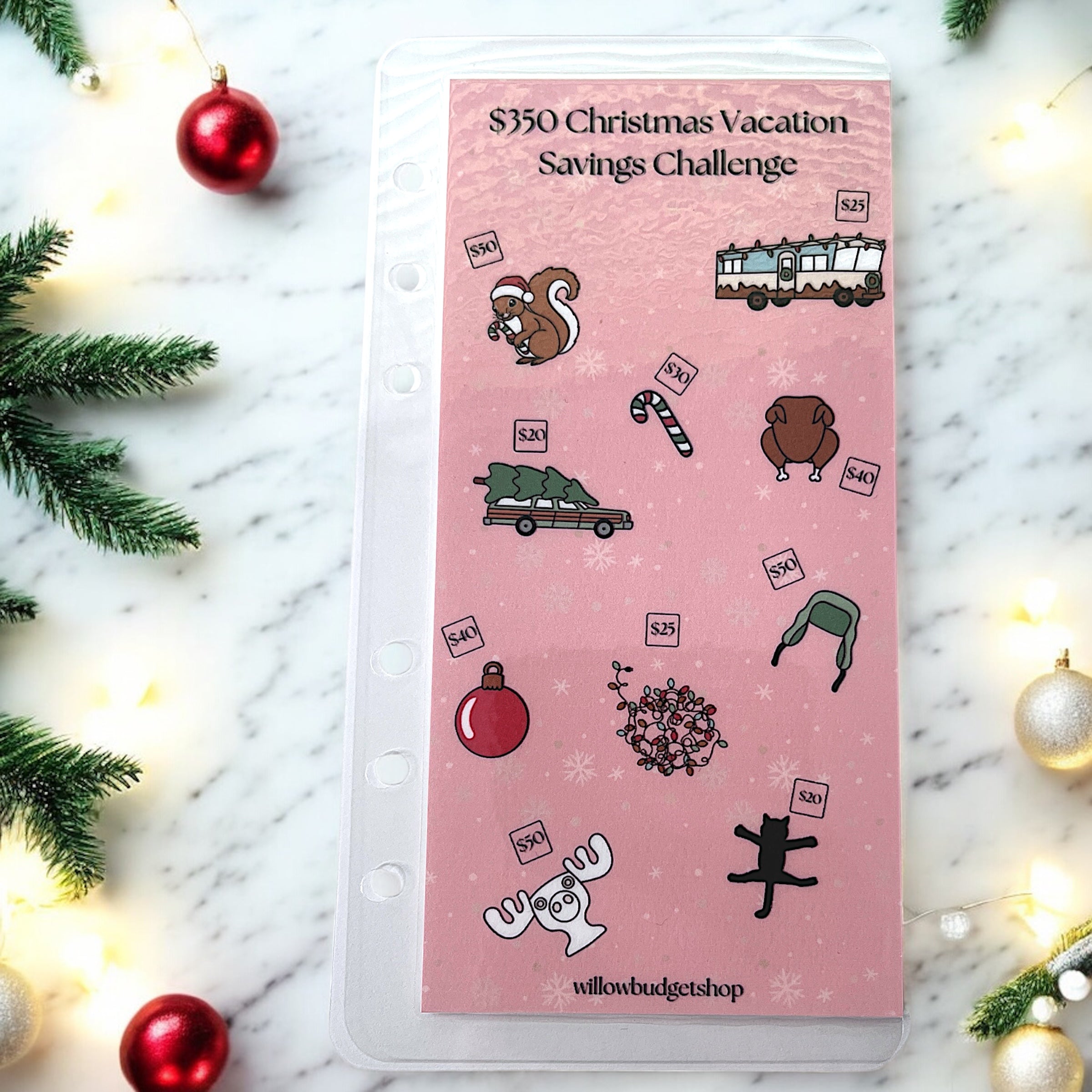 $350 "Christmas Vacation" Savings Challenge (Single Envelope)