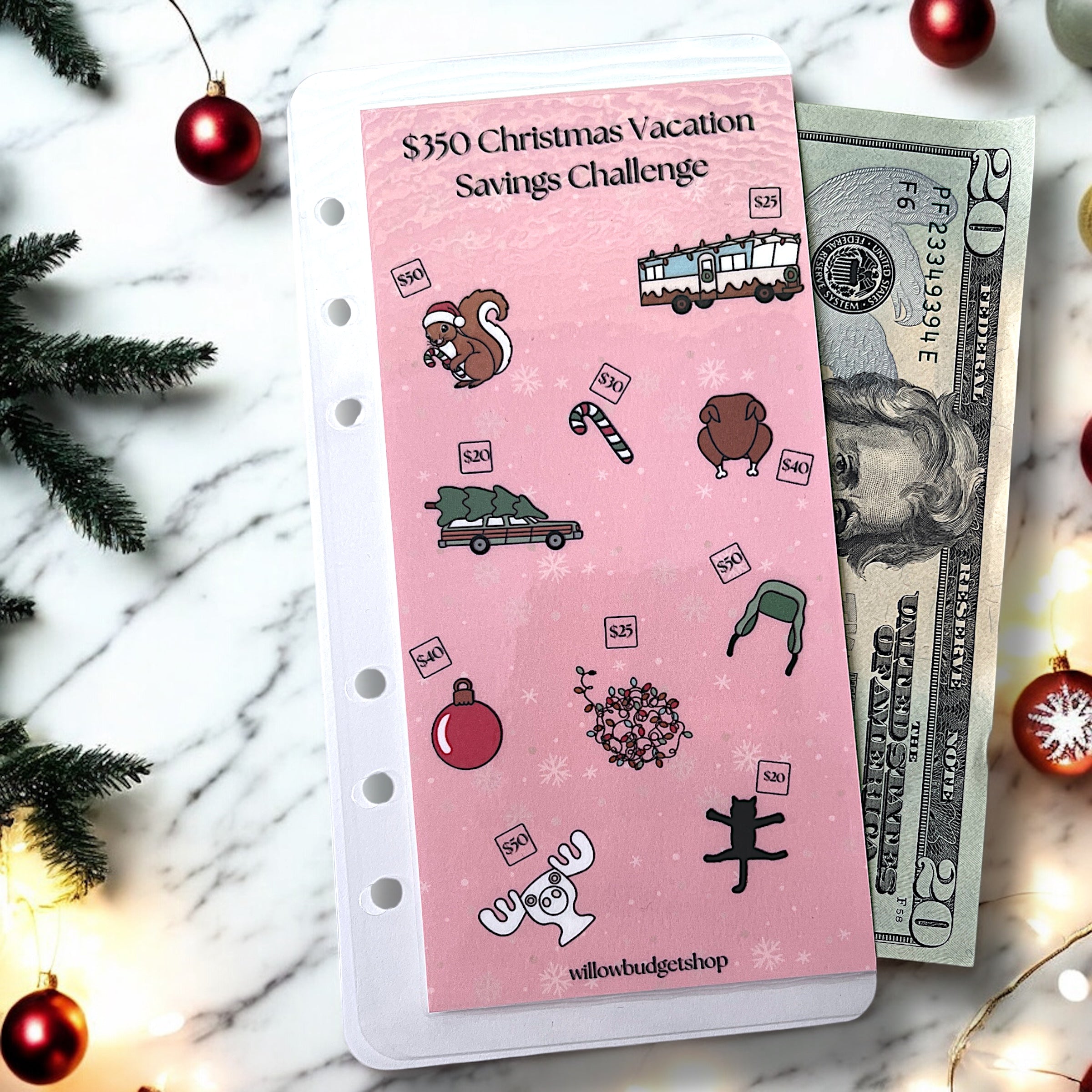 $350 "Christmas Vacation" Savings Challenge (Single Envelope)