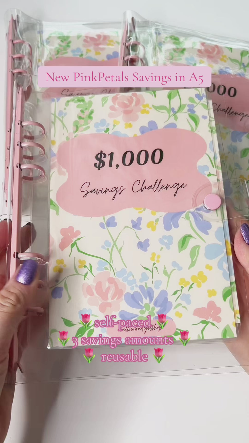 PinkPetals A5 Savings Challenges